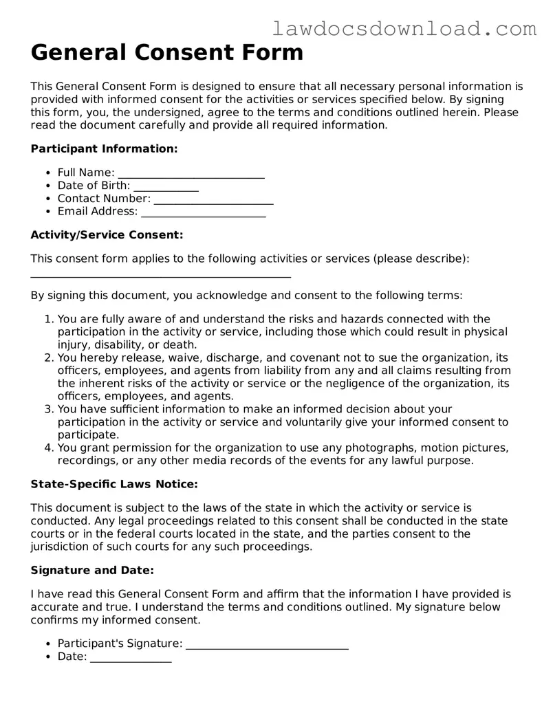 Blank Consent Template