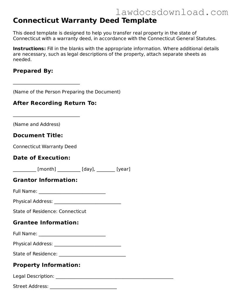 Legal Connecticut Deed Form