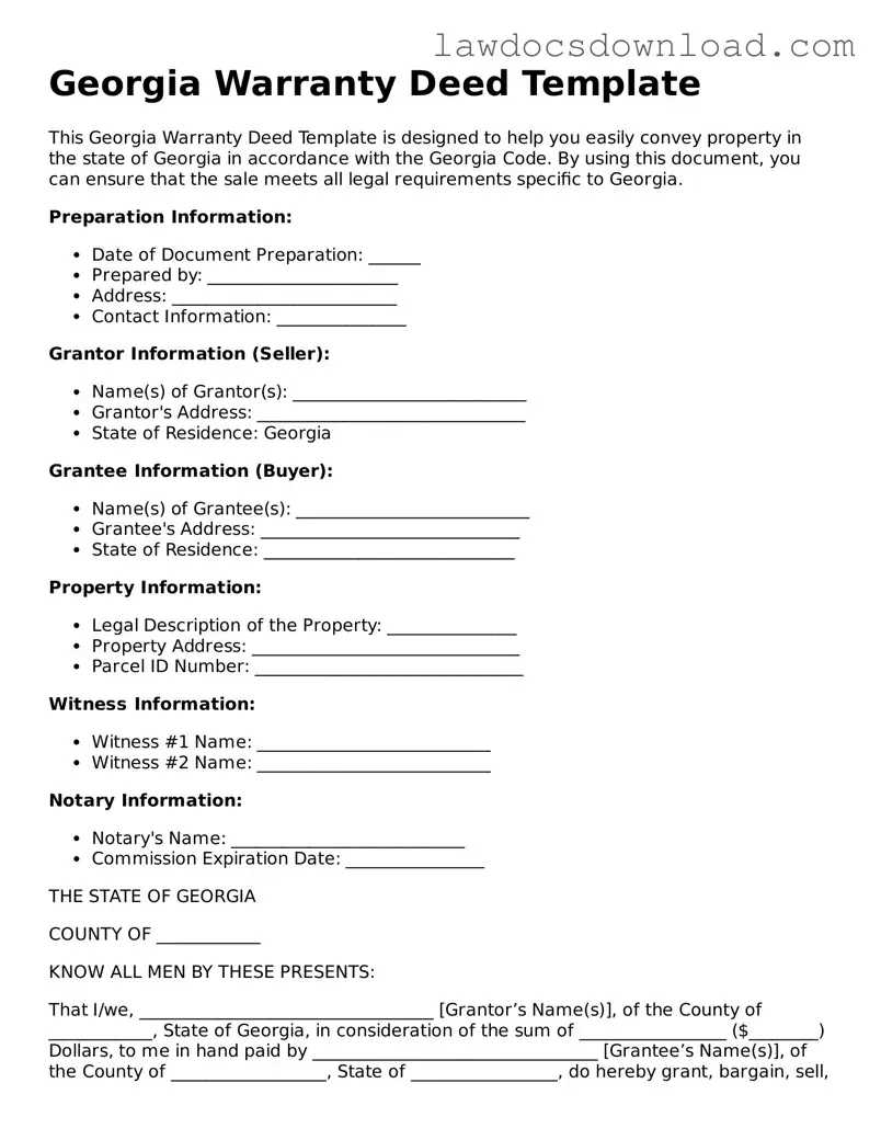Legal Georgia Deed Form