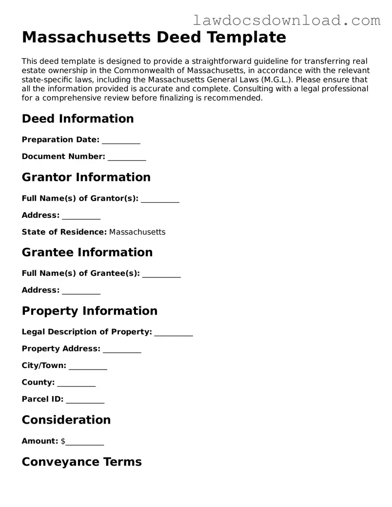 Legal Massachusetts Deed Form