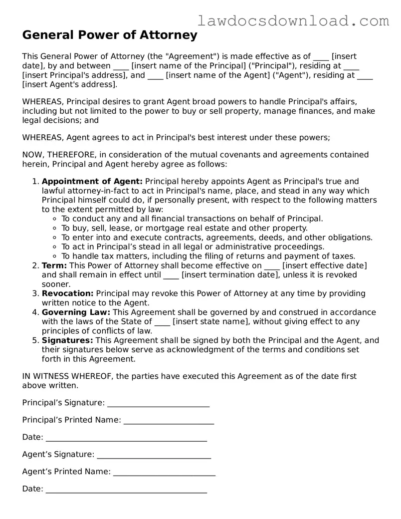 Blank Power of Attorney Template