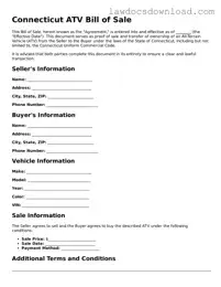 Legal Connecticut ATV Bill of Sale Form