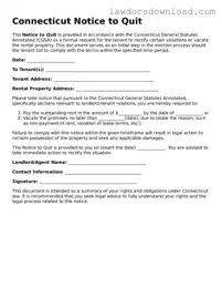 Legal Connecticut Notice to Quit Form