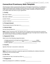 Legal Connecticut Promissory Note Form