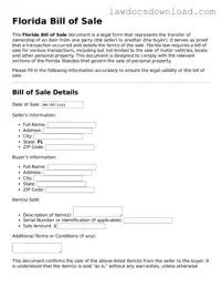 Legal Florida Bill of Sale Form