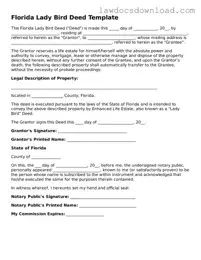 Legal Florida Lady Bird Deed Form