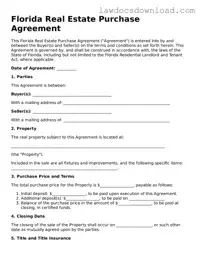 Legal Florida Real Estate Purchase Agreement Form