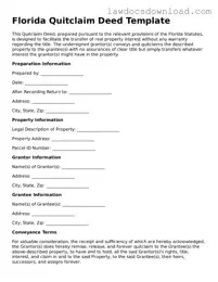 Legal Florida Quitclaim Deed Form