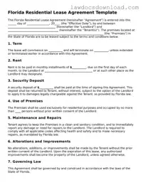 Legal Florida Residential Lease Agreement Form