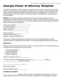 Legal Georgia Power of Attorney Form