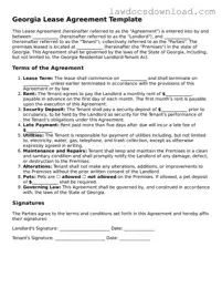 Legal Georgia Lease Agreement Form