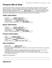 Blank Firearm Bill of Sale Template