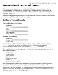 Blank Homeschool Letter of Intent Template