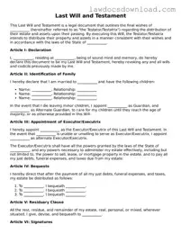 Blank Last Will and Testament Template