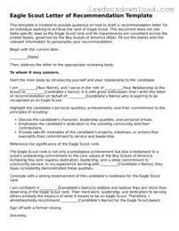 Blank Eagle Scout Letter of Recommendation Template