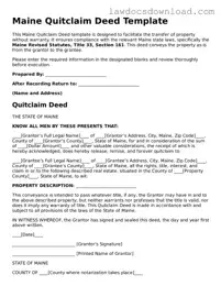 Legal Maine Quitclaim Deed Form