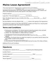 Legal Maine Lease Agreement Form
