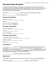 Legal Maryland Deed Form