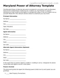 Legal Maryland Power of Attorney Form