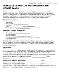 Legal Massachusetts Do Not Resuscitate Order Form