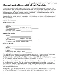Legal Massachusetts Firearm Bill of Sale Form