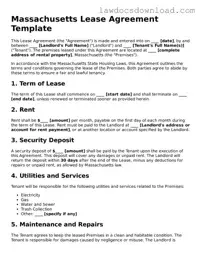 Legal Massachusetts Lease Agreement Form
