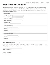 Legal New York Bill of Sale Form