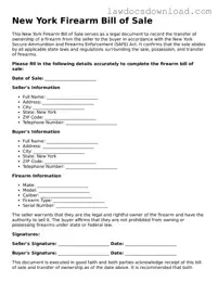 Legal New York Firearm Bill of Sale Form