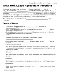 Legal New York Lease Agreement Form
