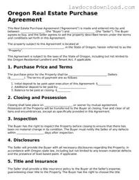 Legal Oregon Real Estate Purchase Agreement Form