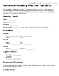 Blank Meeting Minutes Template