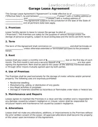 Blank Garage Lease Agreement Template
