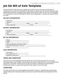Blank Jet Ski Bill of Sale Template