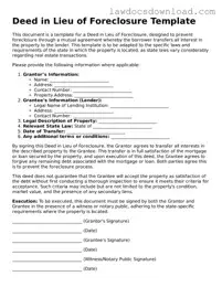 Blank Deed in Lieu of Foreclosure Template