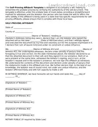 Blank Self-Proving Affidavit Template