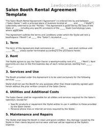 Blank Salon Booth Rental Agreement Template