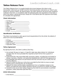 Blank Tattoo Release Template