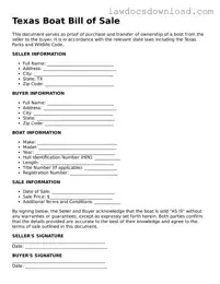 Legal Texas Boat Bill of Sale Form