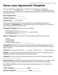 Legal Texas Loan Agreement Form