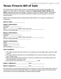 Legal Texas Firearm Bill of Sale Form