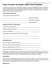 Legal Texas Transfer-on-Death Deed Form