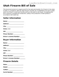 Legal Utah Firearm Bill of Sale Form