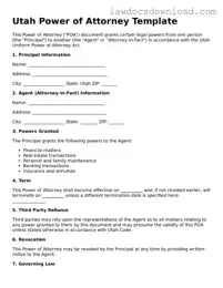 Legal Utah Power of Attorney Form