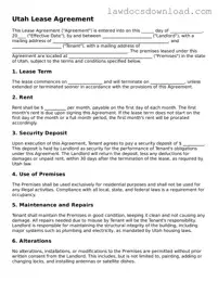 Legal Utah Lease Agreement Form