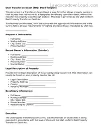 Legal Utah Transfer-on-Death Deed Form