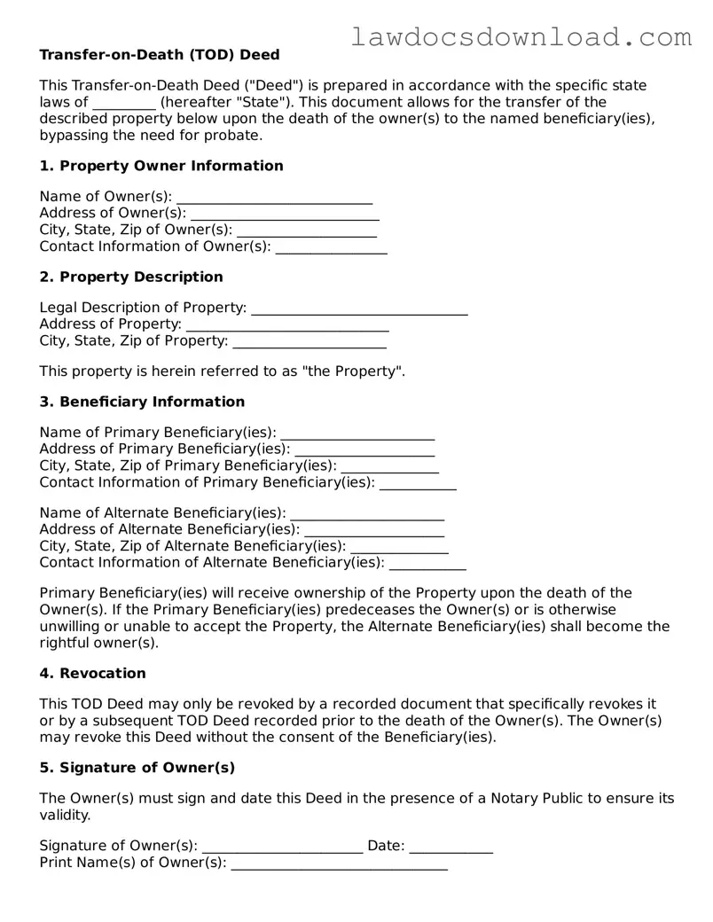 Blank Transfer-on-Death Deed Template